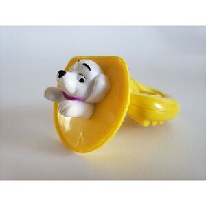 McDonald's Disney 1996 101 Dalmatians Dog Toy Figure In Yellow Horn